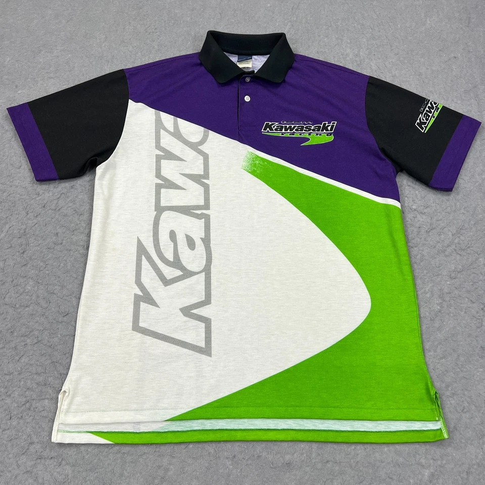 De Colección Swingster Kawasaki Polo Para Hombre XL Moto Wear Equipo Carreras Camisa Años 90 Hecho en EE. UU. Foto 1 de 4