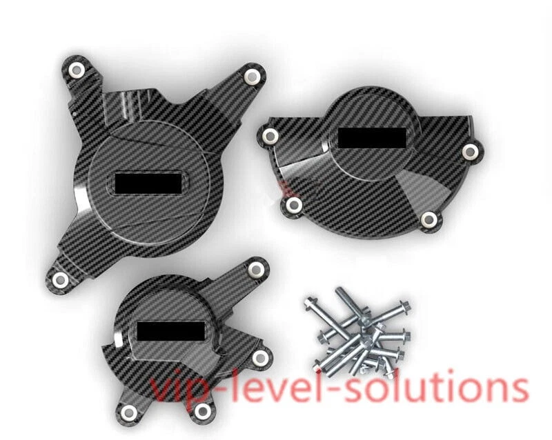3x Cubierta protectora de motor de fibra de carbono negra para Honda CBR600RR 2007-2023 Foto 1 de 4