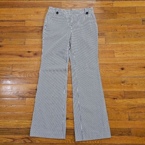 Tory Burch pantalone donna svasato a righe taglia 8 bianco nero