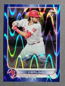 2022 Topps Chrome Matt Vierling Blue RayWave Refractor RC Auto /150 - Picture 1 of 2