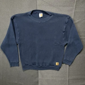 Vintage Carhartt Thermal Waffle Lined Crewneck Sweatshirt Size Large 79202 - Picture 1 of 6