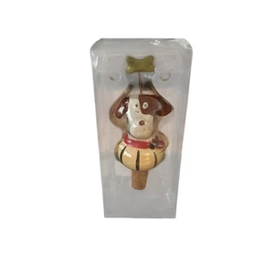 Dog Bottle Stopper Hand Decorated Ceramic - Picture 1 of 6