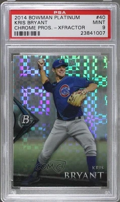 2014 Bowman Platinum Chrome Prospects X-Fractor Kris Bryant #BPCP40 PSA 9 MINT - Image 1 of 2