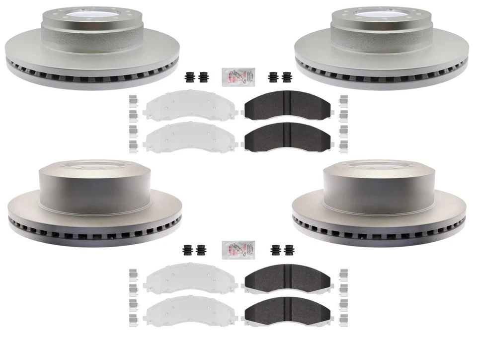 Rotores recubiertos de pastillas de freno galvanizadas Fleet para Ford F450 F550 Super Duty 2017-22 Foto 1 de 4