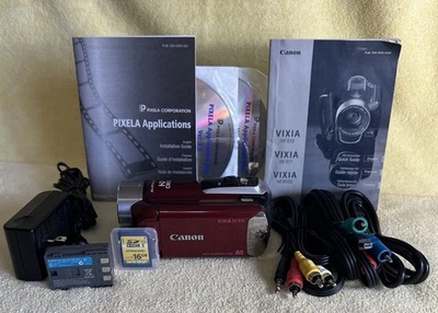 Canon Vixia HF R10 AVHD CMOS 20x Zoom Dual Flash Memory Video Camcorder- Bundle - Image 1 of 4