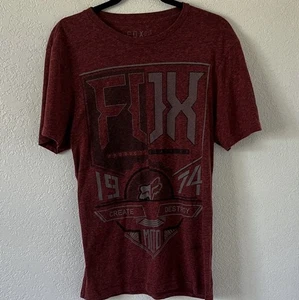 Fox Racing Tee Shirt Slim Fit Small Youth Teen Moto MX Red Graphic Front/Back - Picture 1 of 8