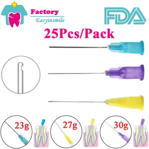 25Pcs Dental Endo Irrigation Needle Tips End-Closed Side Hole Syringes 23/27/30G - Picture 1 of 13