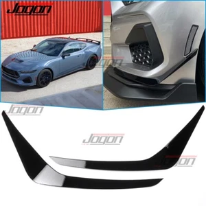 Front Bumper Spoiler Fins Canards Strip Trims For Ford Mustang 2024+ S650 GT V8 - Picture 1 of 12