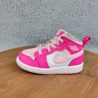 Toddler Nike Air Jordan 1 Mid Athletic Shoes ‘Fierce Pink' FD8782 116 - Size 5C