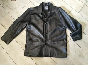 ❤️AS NEW❤️BLEND OF AMERICA L black Soft genuine lamb leather dress coat jacket - Picture 1 of 5