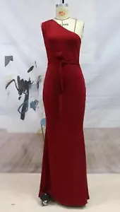 abend party kleid schwarz one shoulder mit gürtel lang formell - Bild 1 von 8