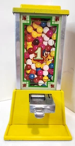 Yellow Dean 1 Cent Gum Ball Vending Machine, Penny, Never Used w/InstructionsVTG - Picture 1 of 10