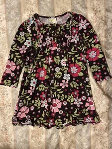 Crazy 8 Bunny Blossom Autumn Floral Jersey Knit Dress Girls 3T vguc - Picture 1 of 1