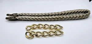 NEW Miche Single Pewter Braided Faux Leather Handbag Strap w/ Gold Metal Chains - Picture 1 of 6