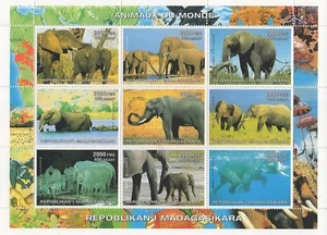Hoja de estampillas Elephant 1999 MNH - Imagen 1 de 1
