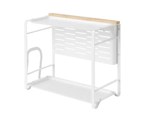 AVSTEG Miniregal für Arbeitsplatte, Bambus/weiß, 40x21 cm - Bild 1 von 5