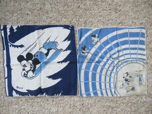 2 Taschentücher 30er Jahre Mickey Mouse blau weiß Taschentücher - Bild 1 von 4