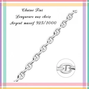 Chaîne fini maille marine 3,8mm fil 1mm, En Argent 925/1000. Réf : CHAINEMAR100 - Foto 1 di 1