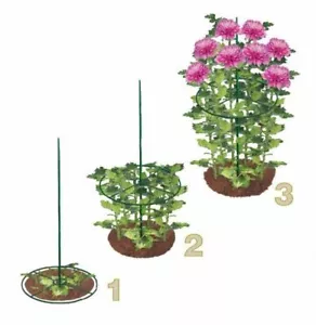 18 x PLANT SUPPORT RINGS - 15" - 40 cm Diameter with 40 cm STAKES - Picture 1 of 1