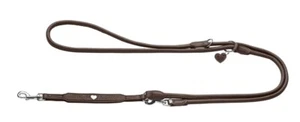 HUNTER verstellbare Führleine Round & Soft Love Hundeleine Lederleine 2m braun - Bild 1 von 3