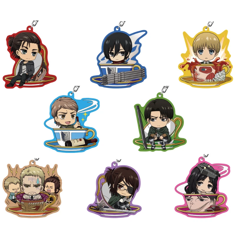 Attack on Titan × Sanrio Trading Acrylic Key Chain Cup in Series 3 AOT Eren Levi - Image 1 of 1
