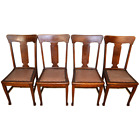 21049 Set of 4 Oak Claw Foot Dining Chairs