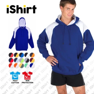MENS ADULT HOODIE JUMPER PULLOVER SHOULDER CONTRAST KANGAROO POCKET HOODIE - Picture 1 of 20