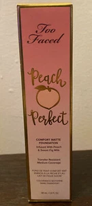 TOO FACED PEACH PERFECT COMFORT MATTE FOUNDATION-PICK SHADE-NEW IN BOX-AUTHENTIC - Picture 1 of 6