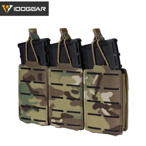 IDOGEAR Tactical LSR 556 Mag Pouch Triple Mag Carrier MOLLE Pouch Laser Cut Army - Picture 1 of 16