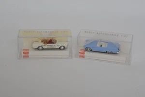 Busch 47504 Ford Mustang 64 Pace car, & 1956 Blue T-Bird 1:87 Scale HO Free Ship - Picture 1 of 3