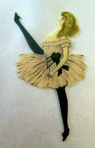 1905 ANTIQUE MOULIN ROUGE CABARET CAN CAN DANCER GIRL FRENCH CELLULOID DOLL W&H - Picture 1 of 11