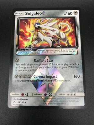 Solgaleo 89/156 PRISM STAR HOLO RARE Pokemon SM Ultra Prism NM 2018 - Image 1 of 2