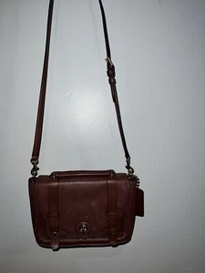 COACH Vintage Bleecker Mini Brooklyn Messenger Bag Leather Brick Color/AUTHENTIC - Picture 1 of 12
