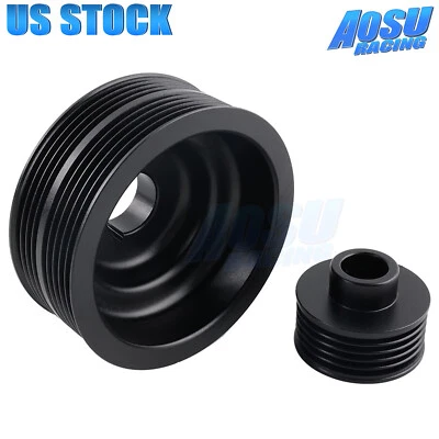 Polia de eixo de manivela preta alumínio para Subaru Impreza WRX EJ20 Liberty 2002-2007 - Imagem 1 de 4