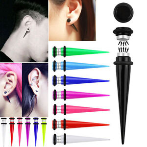  5mm-8mm Pair Fashion Fake Piercing Illusion Taper Plugs Colored Magnetic Sets