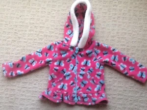 Chaqueta para niños pequeños Young Hearts rosa/turquesa blanca mariposas S 18mo. Volantes - Imagen 1 de 4