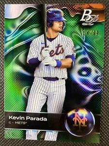 Bowman Platinum Top Prospects Kevin Parada 2023 lámina verde/99 #TOP-28 Nueva York - Imagen 1 de 2