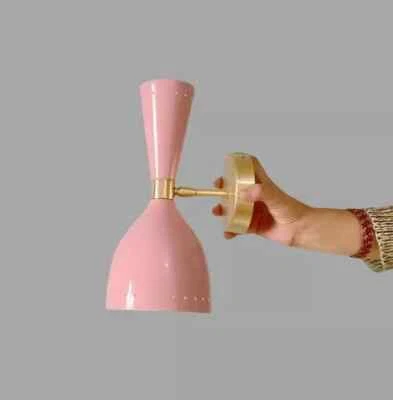 Italian brass Sconce Mid Century Modern Wall Sconce Stilnovo Wall Fixture light. - Image 1 of 4