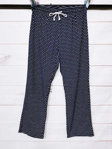 Calvin Klein Womens Sleepwear Pants Size M Blue Polka Dot w/Drawstring - Picture 1 of 8
