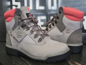 Timberland Field 6 Inch Waterproof Grey/Orange Nubuck Hiking Tactic Boots Men - Picture 1 of 4