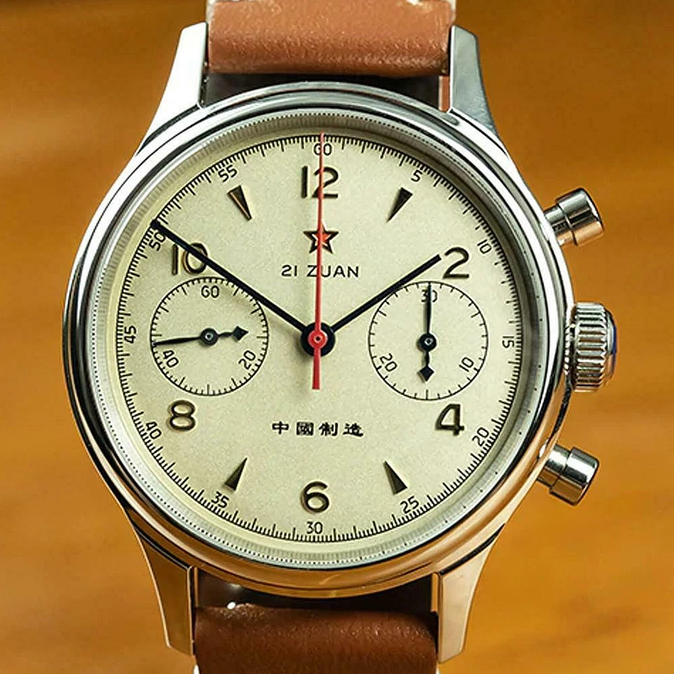 SEAGULL 1963 Sapphire w/ Extra Nylon BAND Chronograph Mechanical Watch C1963BN