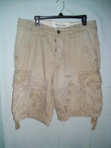 HERREN AMBERCROMBIE & FITCH HELLBRAUN DISTRESSED CARGO SHORTS GRÖSSE 36 - Bild 1 von 4