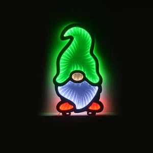 40cm Infinity LED Colourful Christmas Gonk In Green Hat With Base Xmas - Picture 1 of 7