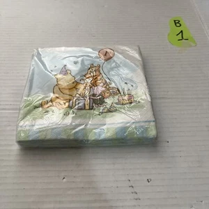 Servilletas de Fiesta Winnie the Pooh Vintage 1er Cumpleaños Sello Disney Nuevas - Imagen 1 de 4