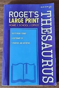 Roget’s Large Print Thesaurus. Home/School/Office Paperback Good - Picture 1 of 10