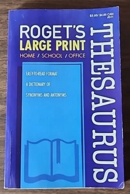 Roget’s Large Print Thesaurus. Home/School/Office Paperback Good - Image 1 of 4