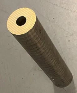 BEARING BRONZE HOLLOW ROUND ROD BAR STOCK APPROX. 19 LBS 2-1/2" X 7/8" X 13" - Picture 1 of 7