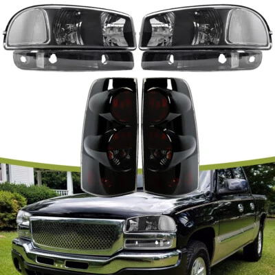 Headlights+Bumper Lights+Tail Lights Set for 1999-2006 GMC Sierra 1500 2500 3500 - Image 1 of 4