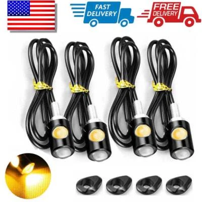 4X LED indicador de seta de motocicleta luz pisca-pisca universal mini lâmpada âmbar - Imagem 1 de 4