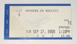 9/17/2000 Rockies DODGERS Box Office MLB Ticket Stub Adrian Beltre HR #41 $42 - Picture 1 of 2